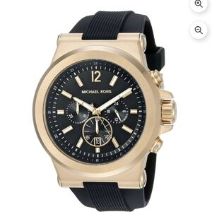 ⛔️SOLD⛔️Michael Kors Black and Gold Chronograph Watch